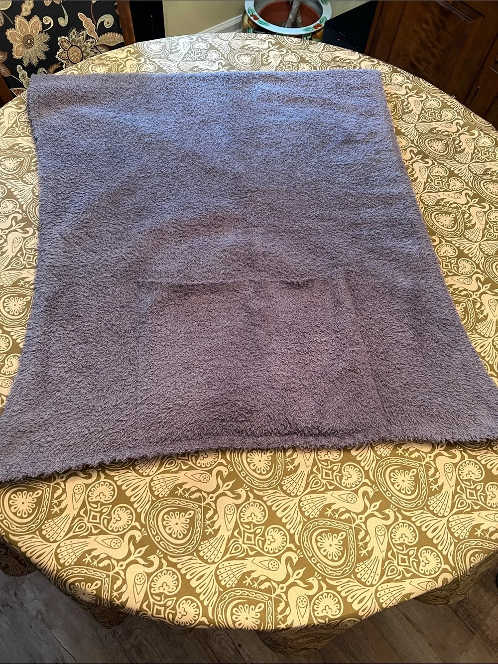 Barefoot Dreams Grey Plush Wrap with Pockets